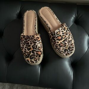 Leopard print wedge espadrille
